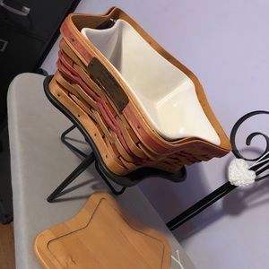Longaberger Shining Star Basket, Pottery, Liners & Stand
